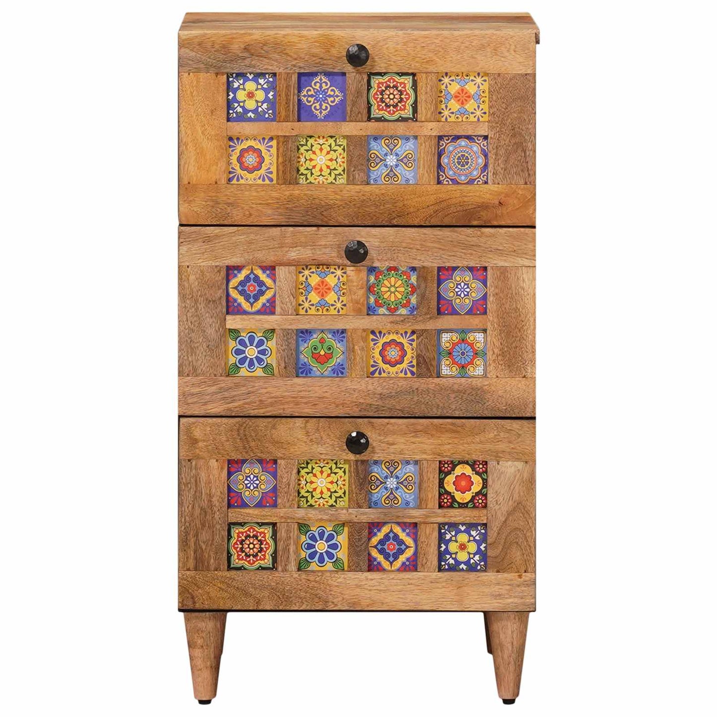 Sideboard with Drawer Natural 40 x 33 x 75 cm Solid Mango Wood