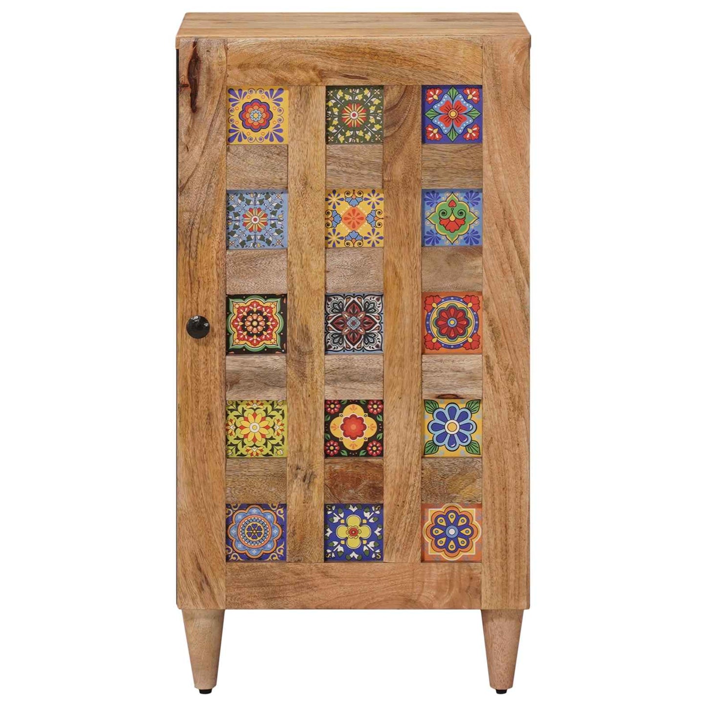 Sideboard with Door Natural 40 x 33.5 x 75 cm Solid Mango Wood