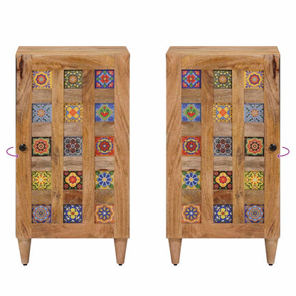 Sideboard with Door Natural 40 x 33.5 x 75 cm Solid Mango Wood