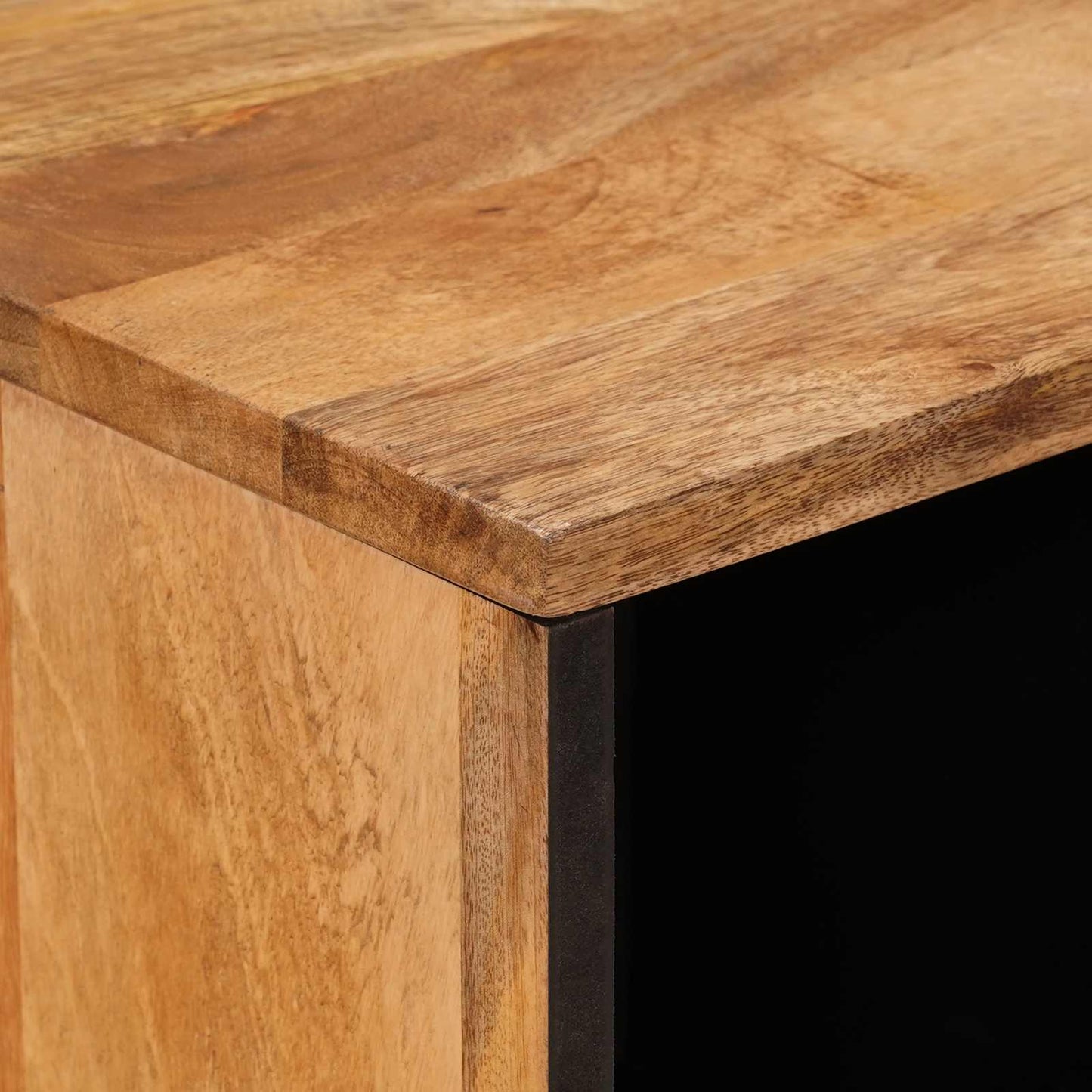 Sideboard with Door Natural 80 x 33.5 x 75 cm Solid Mango Wood