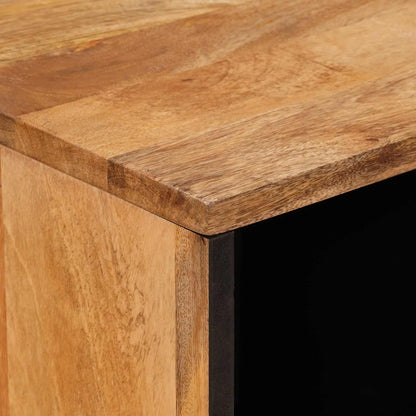 Sideboard with Door Natural 80 x 33.5 x 75 cm Solid Mango Wood