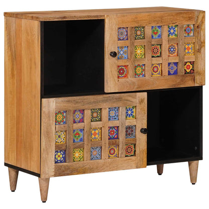 Sideboard with Door Natural 80 x 33.5 x 75 cm Solid Mango Wood