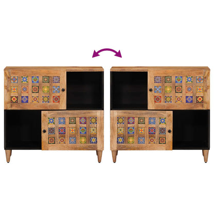 Sideboard with Door Natural 80 x 33.5 x 75 cm Solid Mango Wood