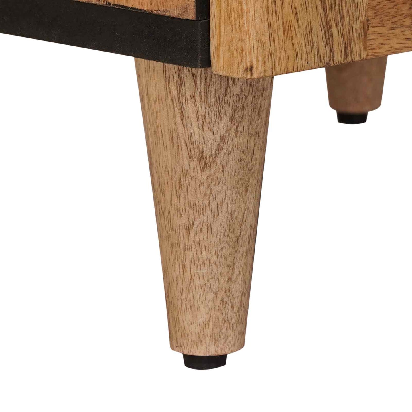 Highboard with Door Natural 40 x 33 x 110 cm Solid Mango Wood