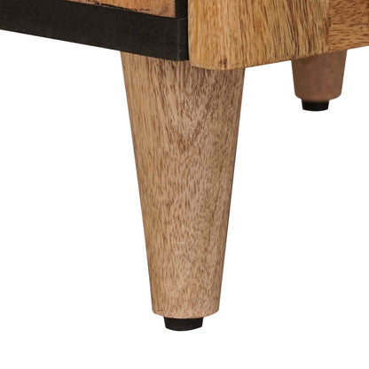 Highboard with Door Natural 40 x 33 x 110 cm Solid Mango Wood