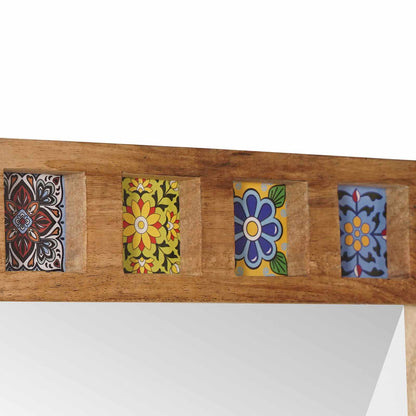 Bathroom Mirror Natural 50 x 70 x 3 cm Solid Mango Wood
