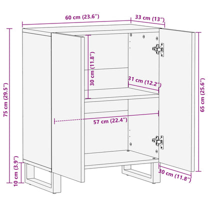 Storage Sideboard Brown 60 x 33 x 75 cm Solid Mango Wood