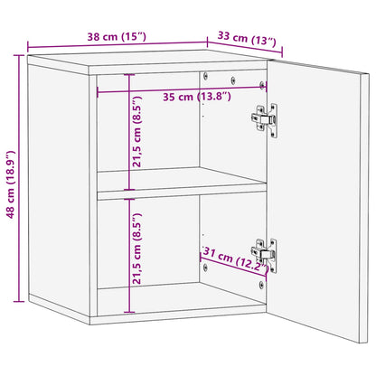 Bathroom Hanging Cabinet with Storage Natural 38 x 33 x 48 cm
