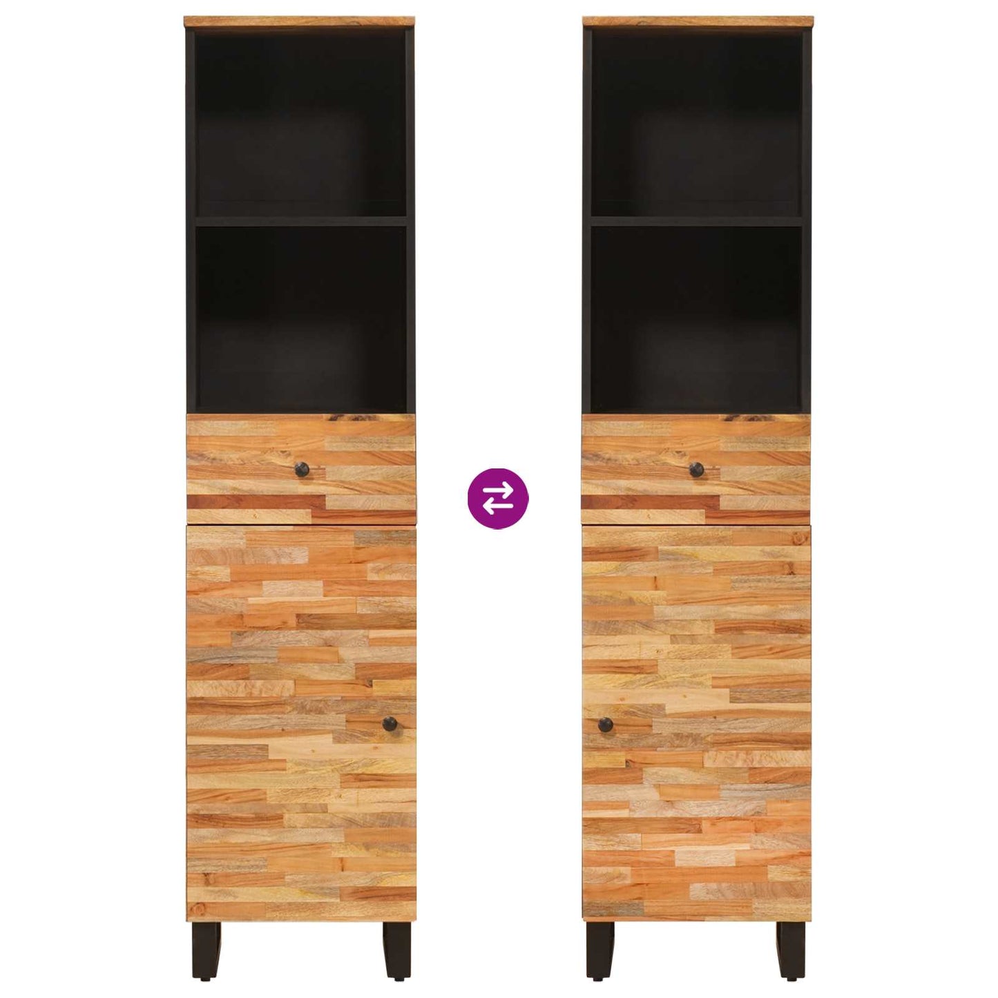 Bathroom Cabinet Artisan Oak 38 x 33 x 160 cm Solid Mango Wood
