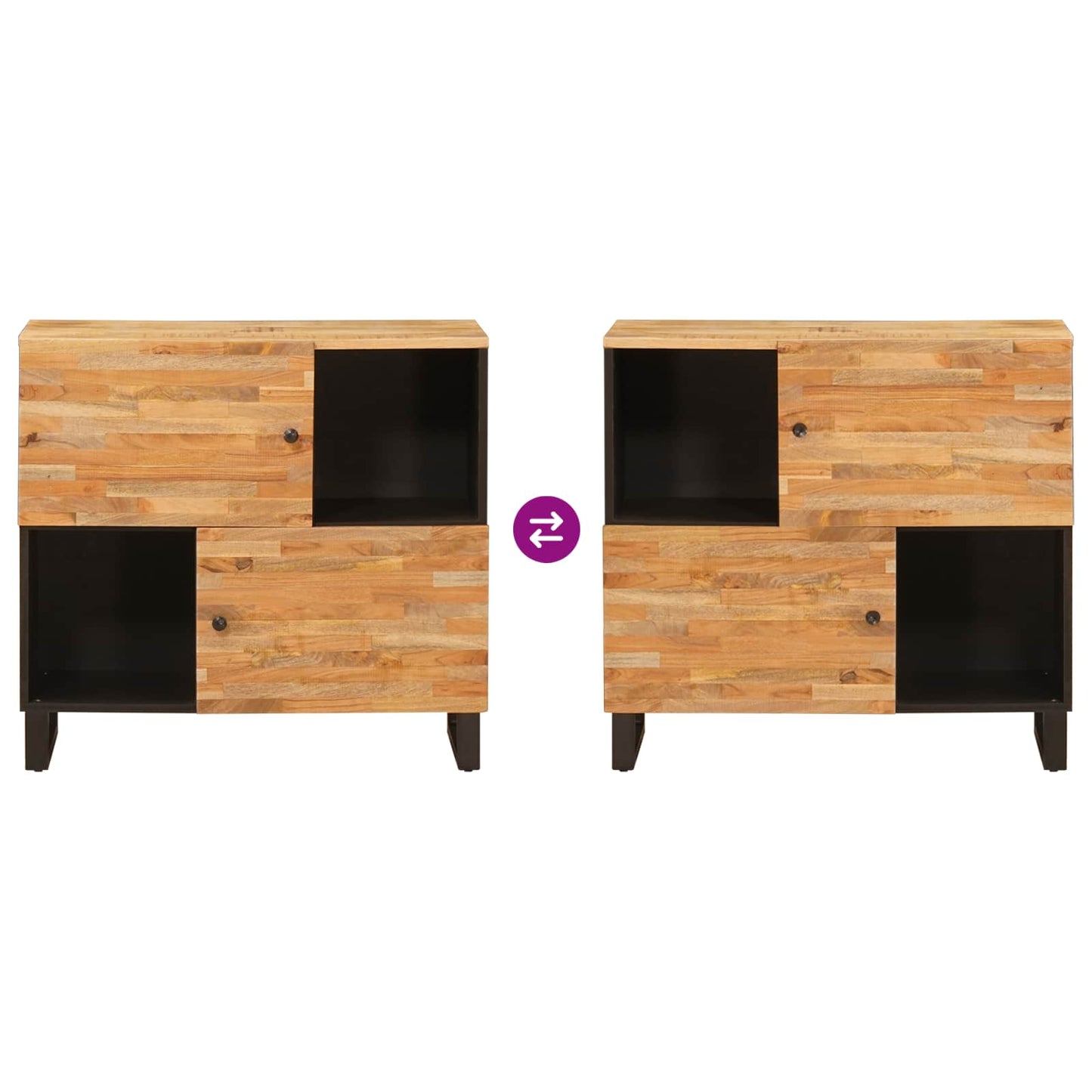 Side Cabinet Brown 80 x 33 x 75 cm Solid Mango Wood