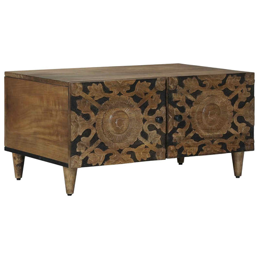 Coffee Table Brown 80 x 50 x 40 cm Solid Mango Wood