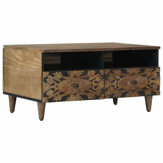 Coffee Table with Drawer Brown 80 x 54 x 40 cm Solid Mango Wood