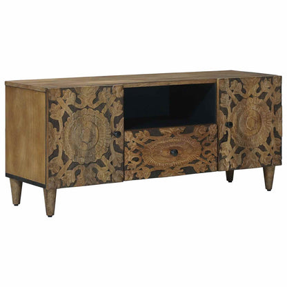 TV Cabinet with Door Brown 105 x 33.5 x 46 cm Solid Mango Wood