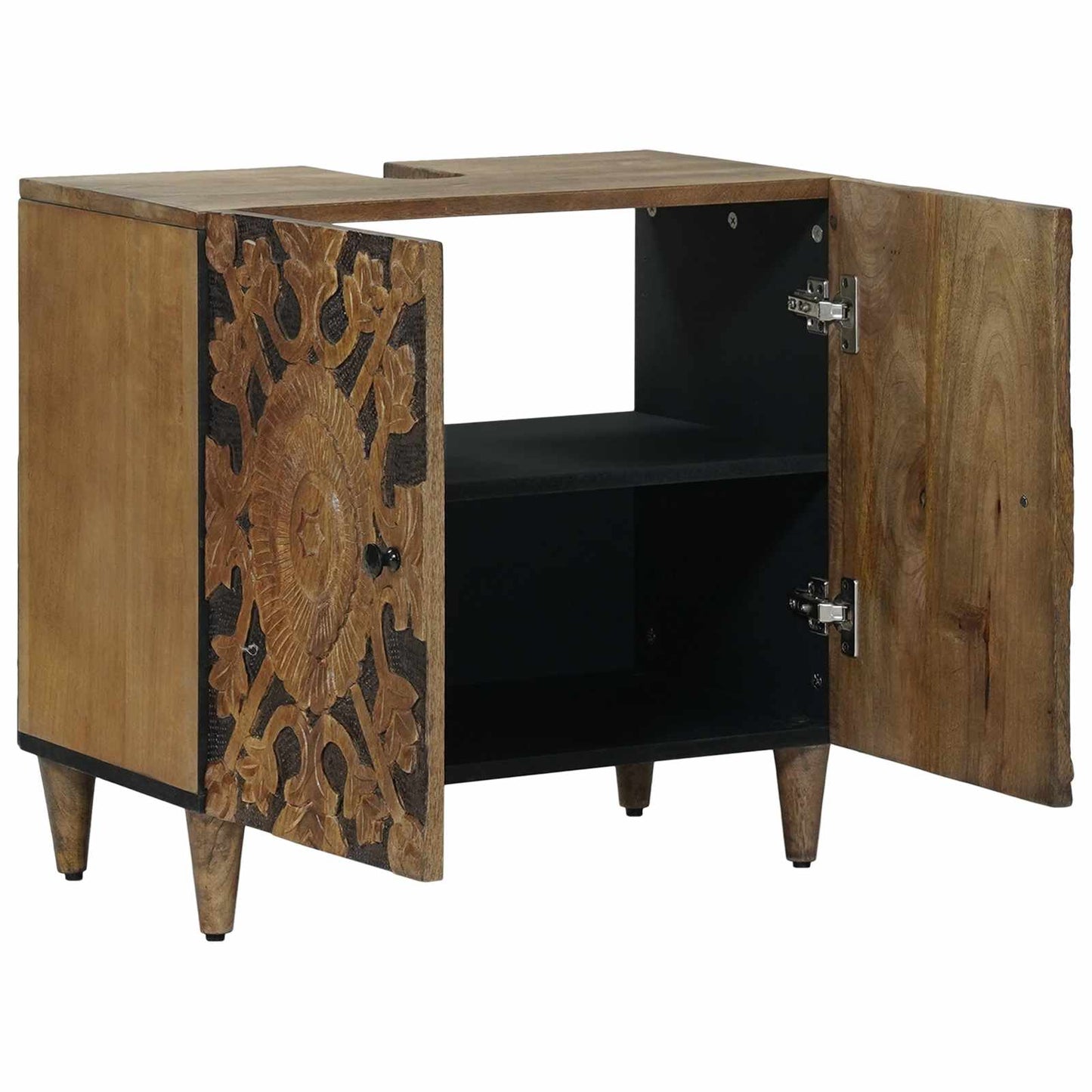 Bathroom Sink Cabinet Brown 62 x 33 x 58 cm Solid Mango Wood