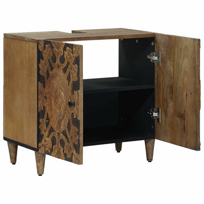 Bathroom Sink Cabinet Brown 62 x 33 x 58 cm Solid Mango Wood
