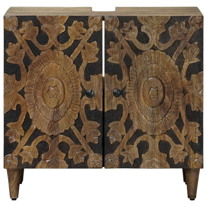 Bathroom Sink Cabinet Brown 62 x 33 x 58 cm Solid Mango Wood