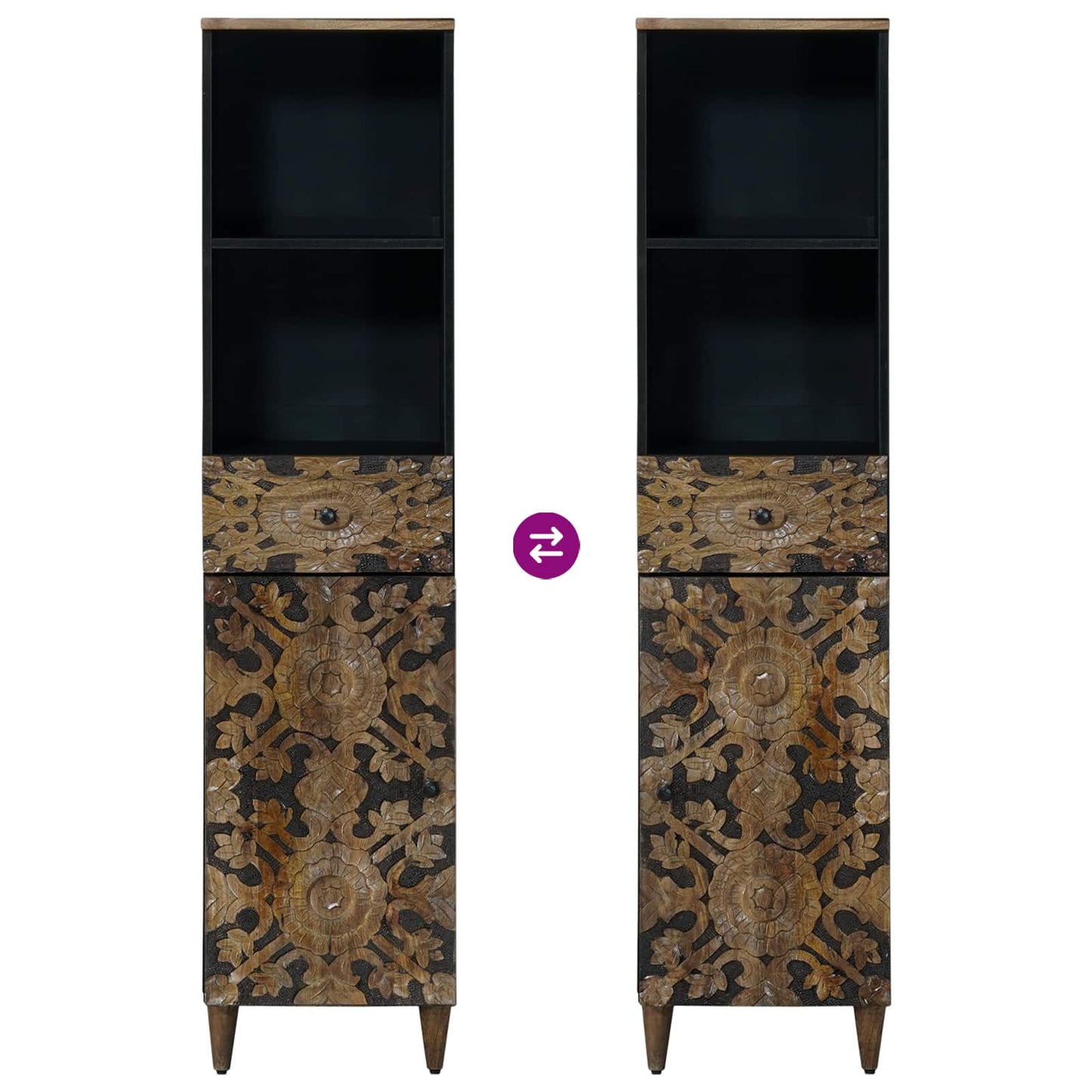 Bathroom Cabinet Brown 38 x 33.5 x 160 cm Solid Mango Wood