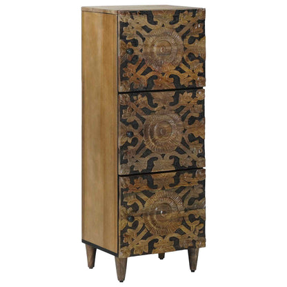 High Board with Shelf Brown 40 x 33.5 x 110 cm Solid Mango Wood