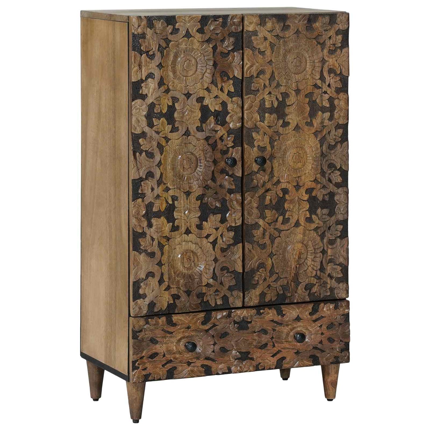 High Board with Shelf Brown 60 x 33.5 x 100 cm Solid Mango Wood