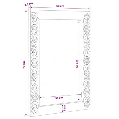 Wall Mirror Walnut Brown 70 x 50 cm Engineered Wood and Glass