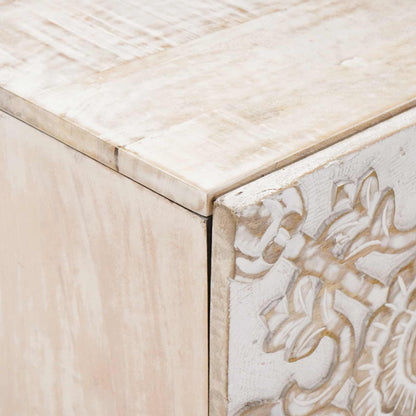 Bedside Cabinet White 40 x 33.5 x 46 cm Solid Mango Wood