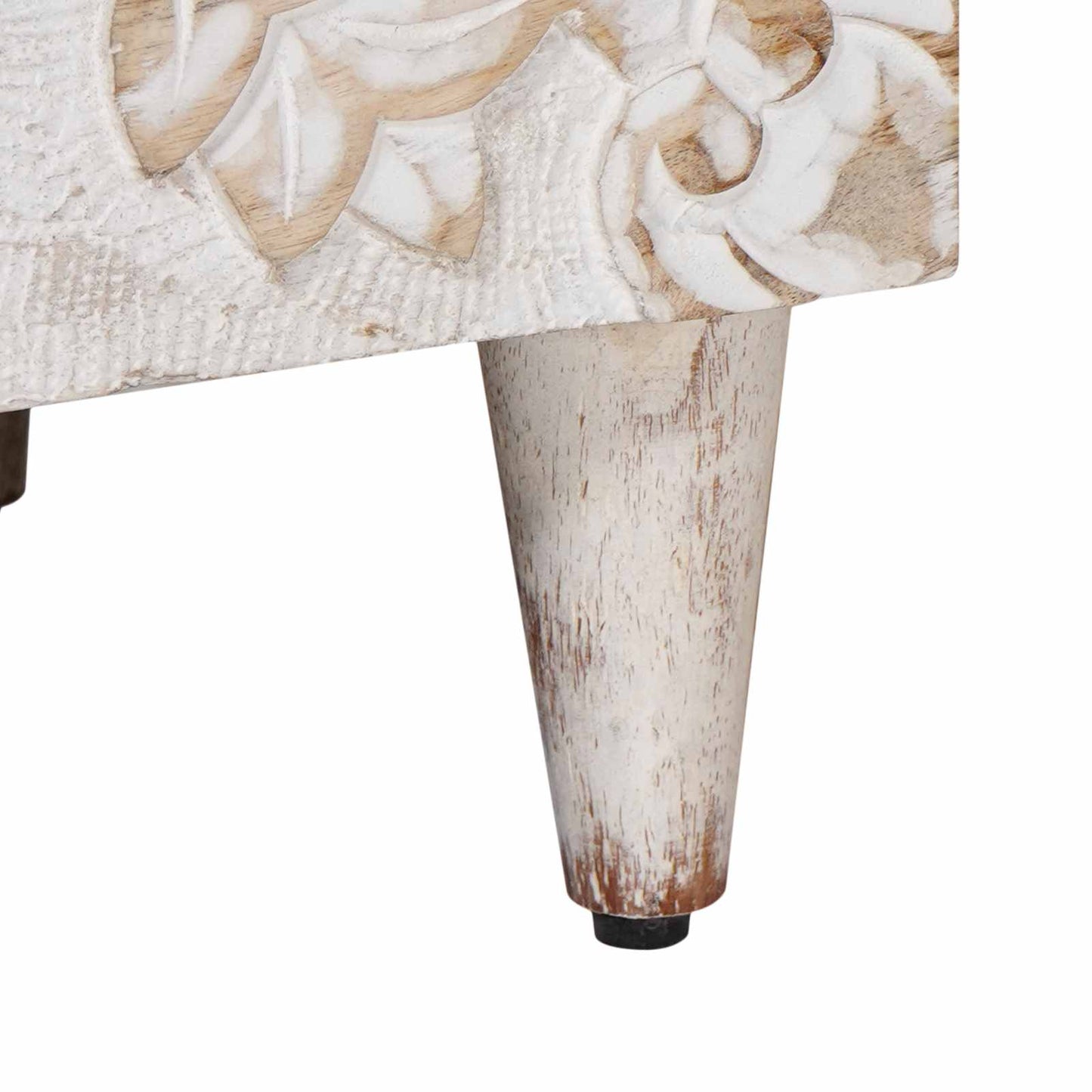 Bedside Cabinet White 40 x 33.5 x 46 cm Solid Mango Wood