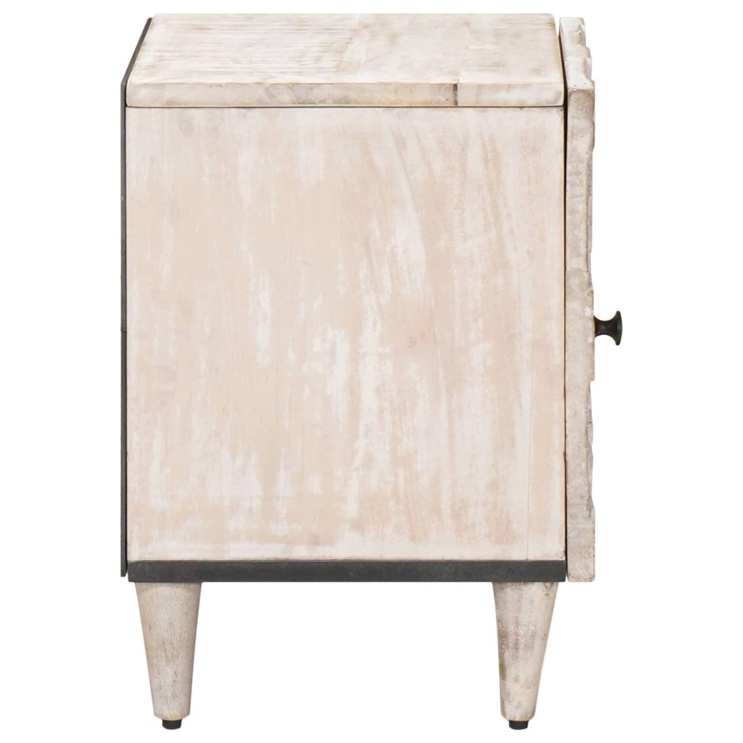 Bedside Cabinet White 40 x 33.5 x 46 cm Solid Mango Wood