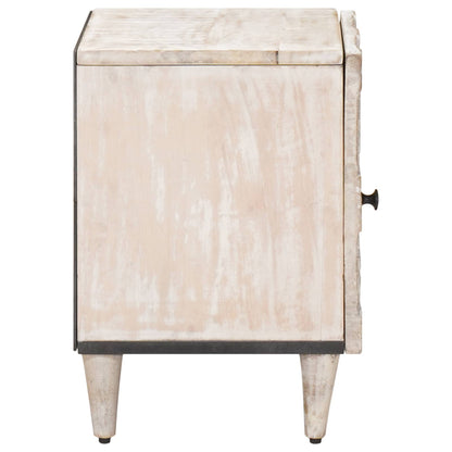 Bedside Cabinet 2 pcs White 40 x 33.5 x 46 cm Solid Mango Wood