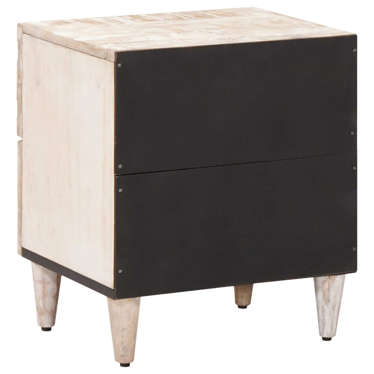 Bedside Cabinet White 40 x 33.5 x 46 cm Solid Mango Wood