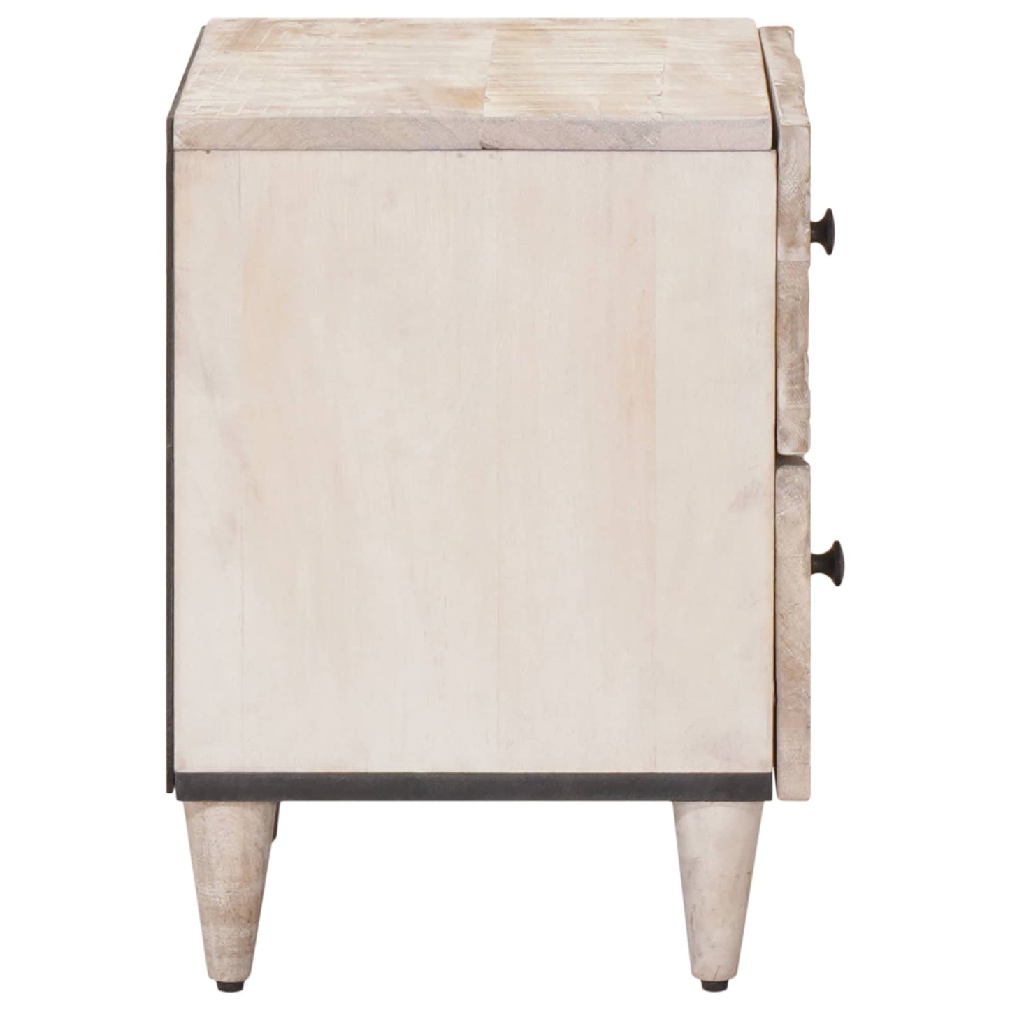 Bedside Cabinet White 40 x 33.5 x 46 cm Solid Mango Wood