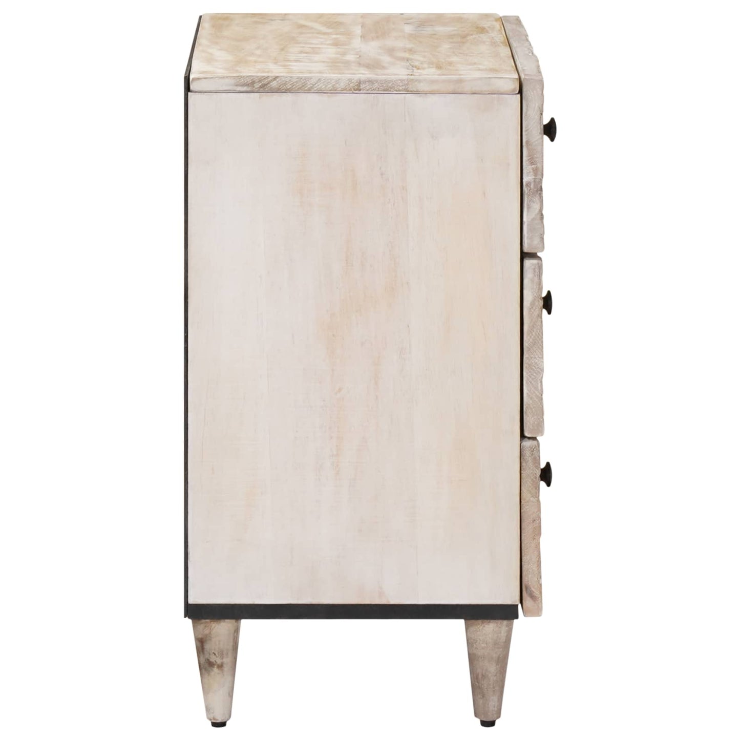 Bed cabinet with Drawer White 50 x 33 x 60 cm Solid Mango Wood