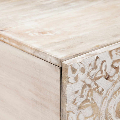 Coffee Table White 100 x 54 x 40 cm Solid Mango Wood