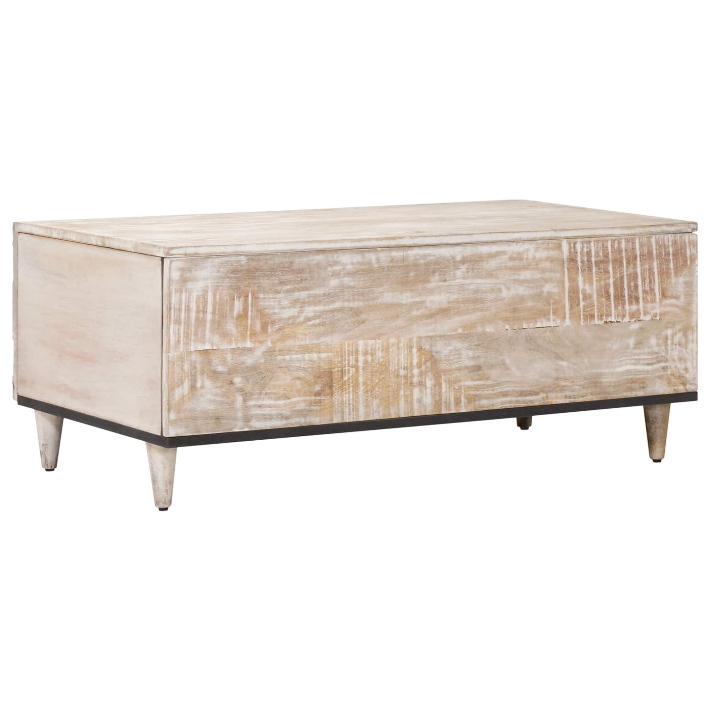 Coffee Table White 100 x 54 x 40 cm Solid Mango Wood