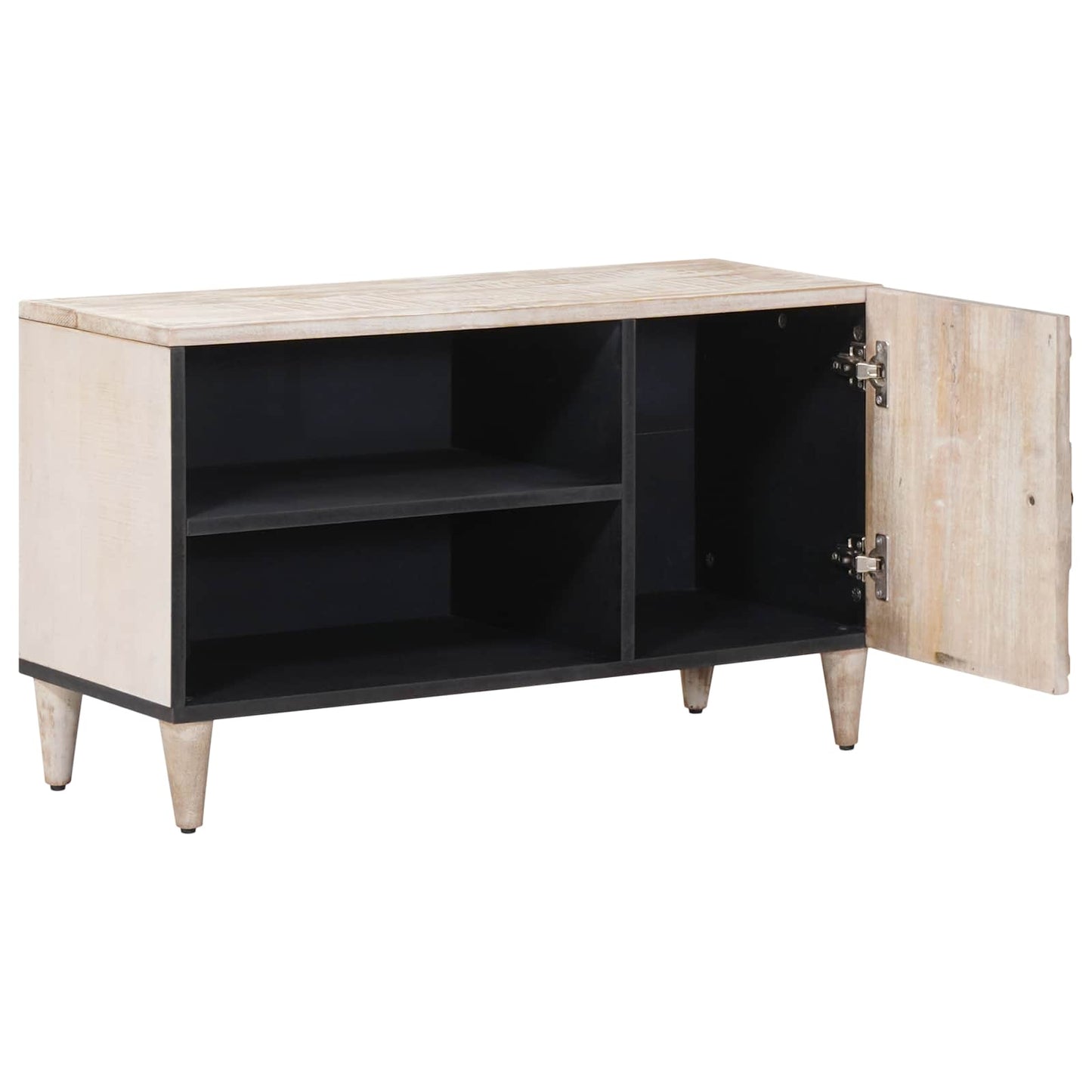TV Cabinet with Shelf White 80 x 31.5 x 46 cm Solid Mango Wood