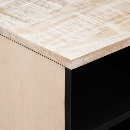 TV Cabinet with Drawer White 80 x 33.5 x 46 cm Solid Mango Wood