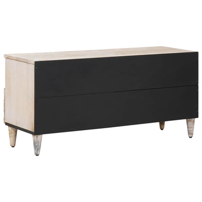 TV Cabinet with Shelf White 100 x 33.5 x 46 cm Solid Mango Wood