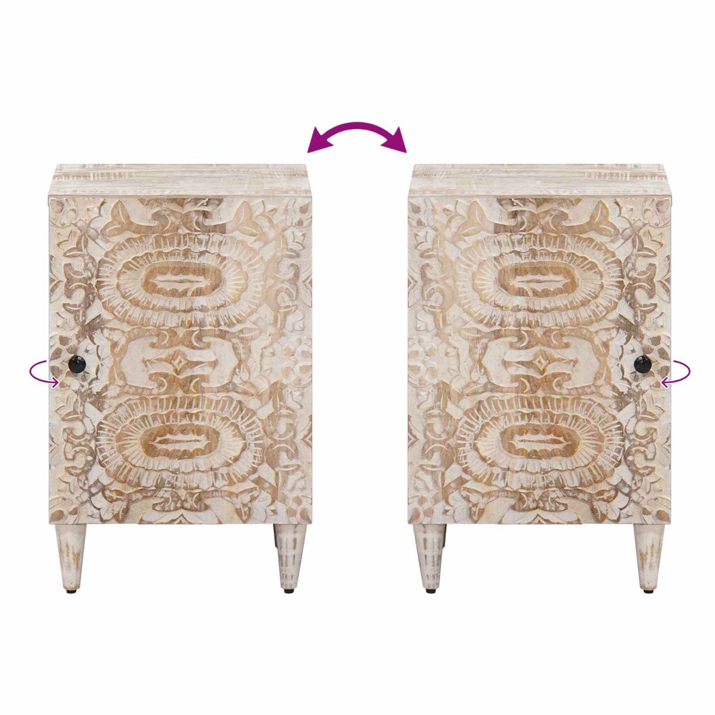 Bathroom Cabinet White 38 x 33.5 x 58 cm Solid Mango Wood