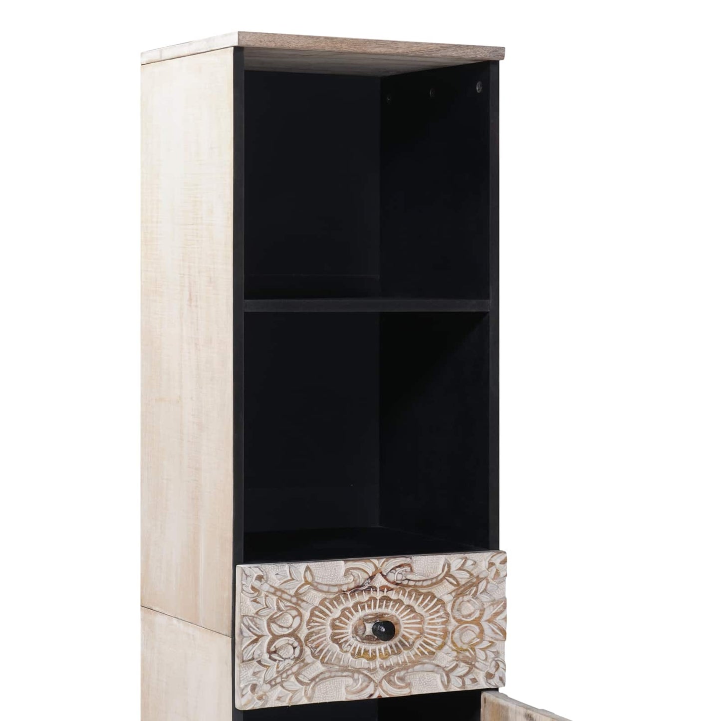 Bathroom Cabinet White 38 x 33.5 x 160 cm Solid Mango Wood