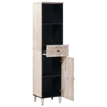 Bathroom Cabinet White 38 x 33.5 x 160 cm Solid Mango Wood