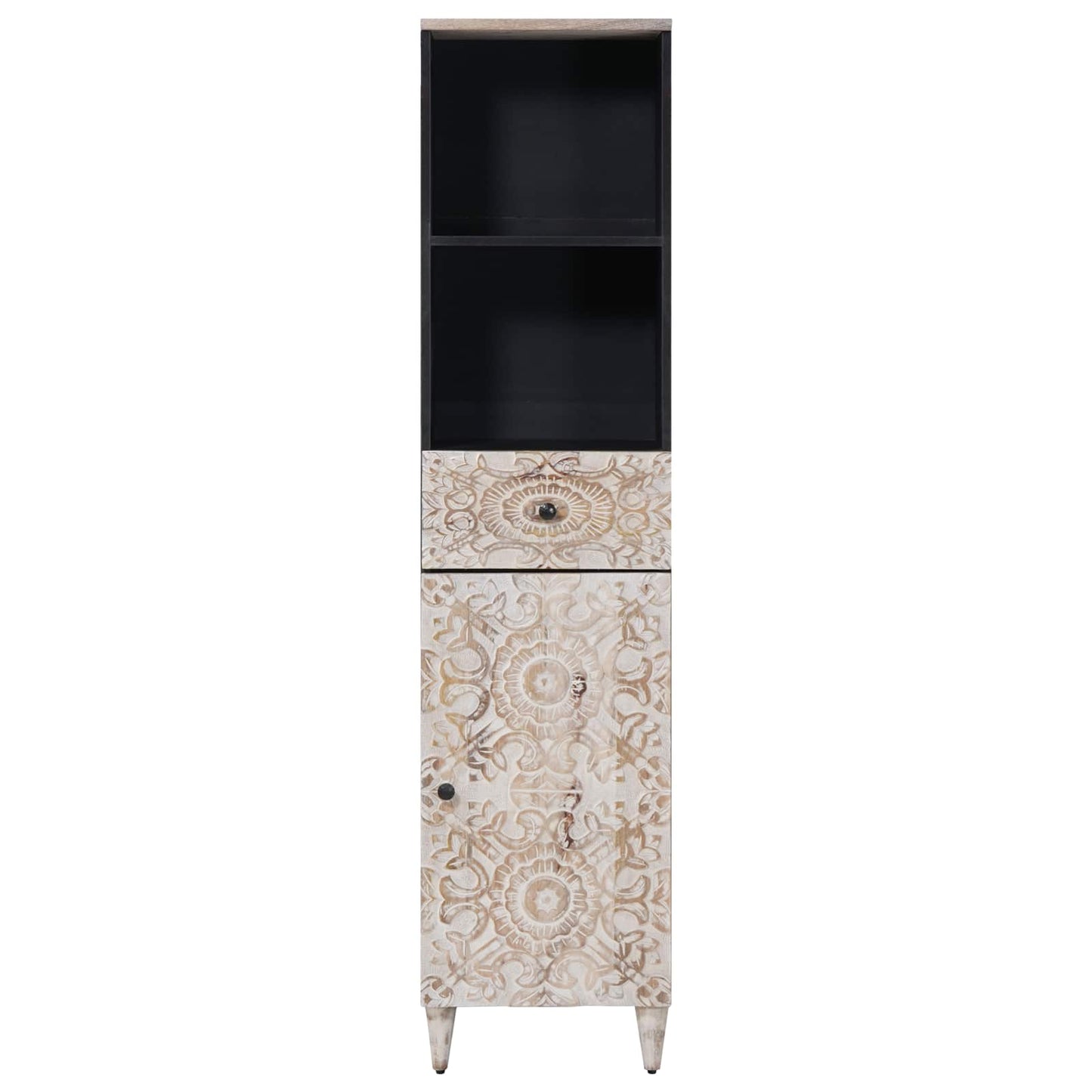 Bathroom Cabinet White 38 x 33.5 x 160 cm Solid Mango Wood