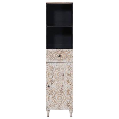 Bathroom Cabinet White 38 x 33.5 x 160 cm Solid Mango Wood