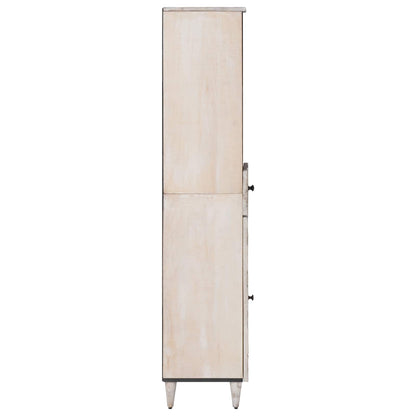 Bathroom Cabinet White 38 x 33.5 x 160 cm Solid Mango Wood