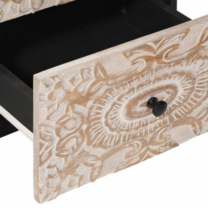 Sideboard with Drawer White 40 x 33.5 x 75 cm Solid Mango Wood