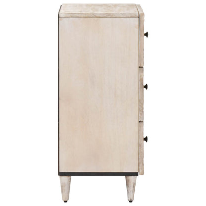 Sideboard with Drawer White 40 x 33.5 x 75 cm Solid Mango Wood
