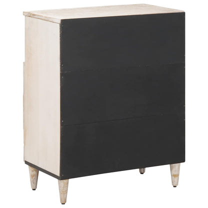 Sideboard with Storage White 60 x 33.5 x 75 cm Solid Mango Wood