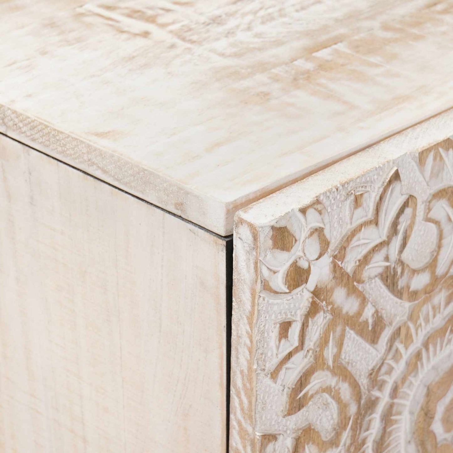 Sideboard with Storage White 60 x 33.5 x 75 cm Solid Mango Wood