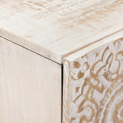 Sideboard with Storage White 60 x 33.5 x 75 cm Solid Mango Wood