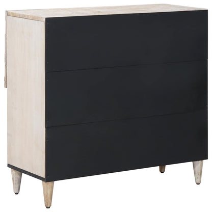 Sideboard with Storage White 80 x 33.5 x 75 cm Solid Mango Wood