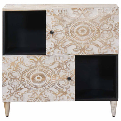 Sideboard with Storage White 80 x 33.5 x 75 cm Solid Mango Wood