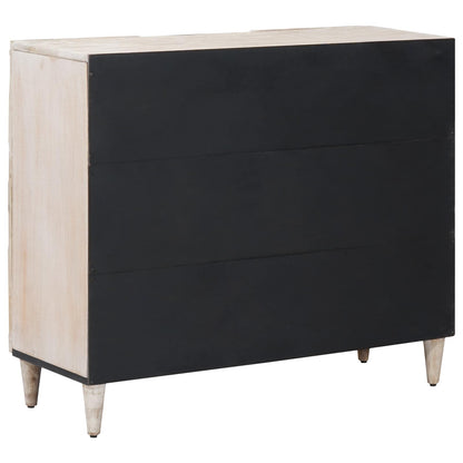 Sideboard with Shelf White 90 x 33.5 x 75 cm Solid Mango Wood